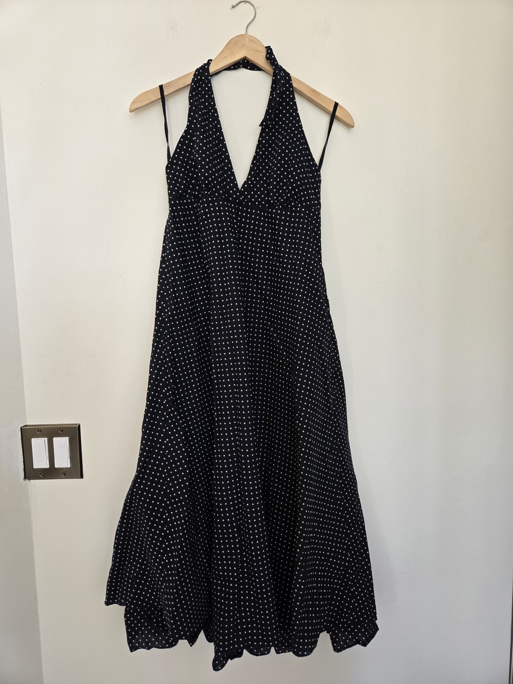 Gap Navy Polka Dot Halter Midi Dress - Women's